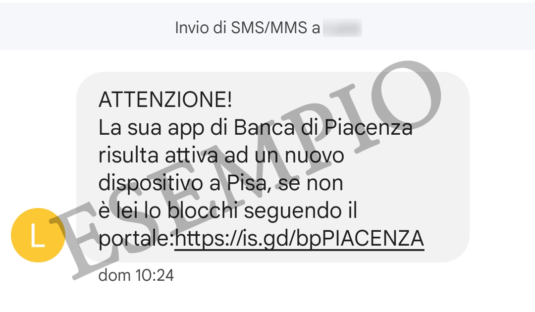 esempio smishing