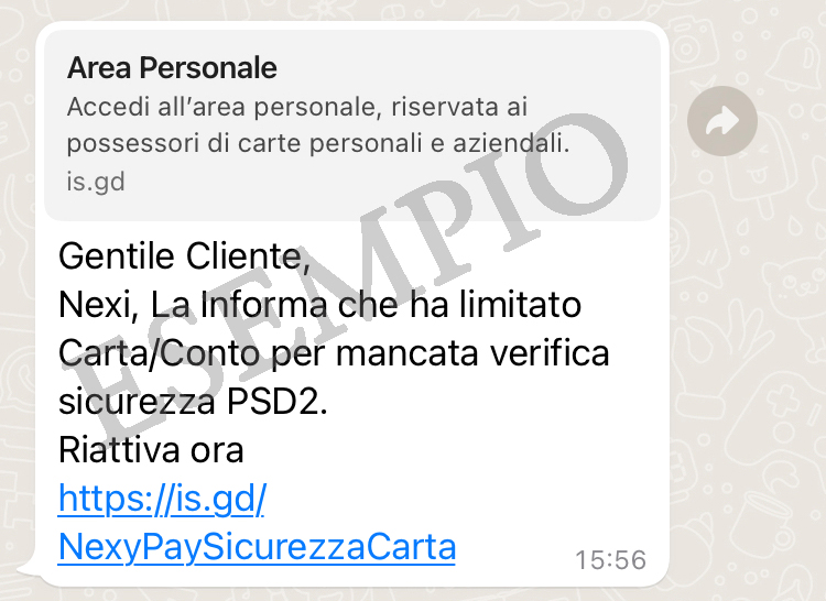 esempio smishing