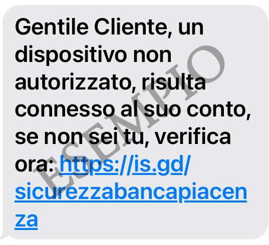 esempio smishing