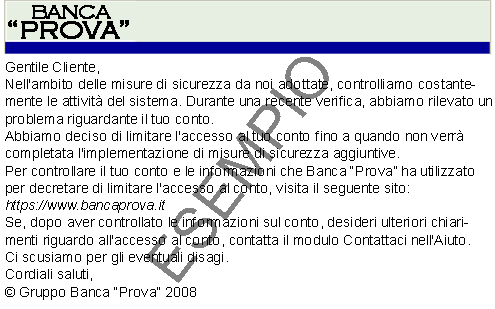esempio phising