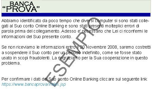 esempio phising