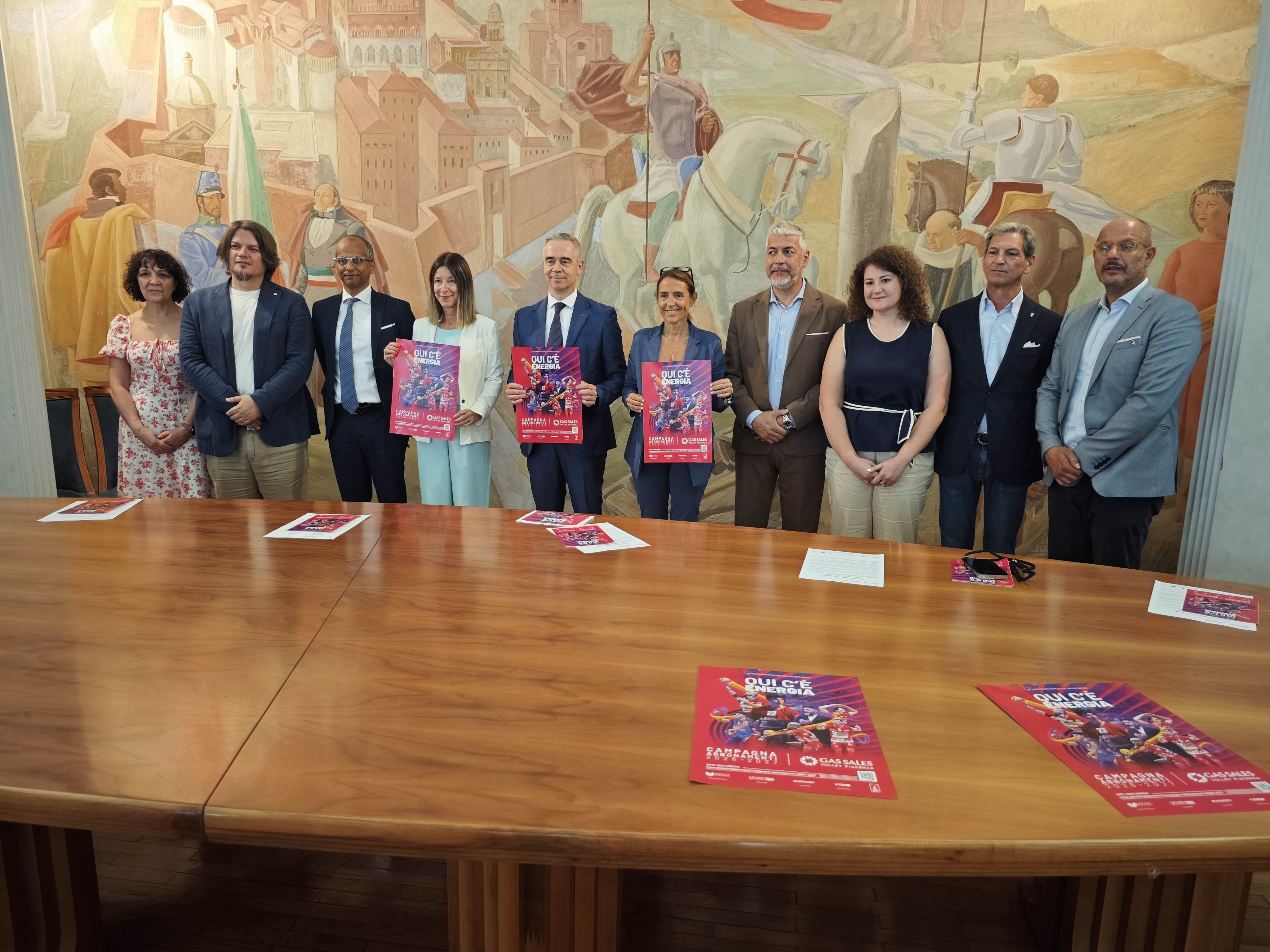 Foto di gruppo per i protagonisti della conferenza stampa