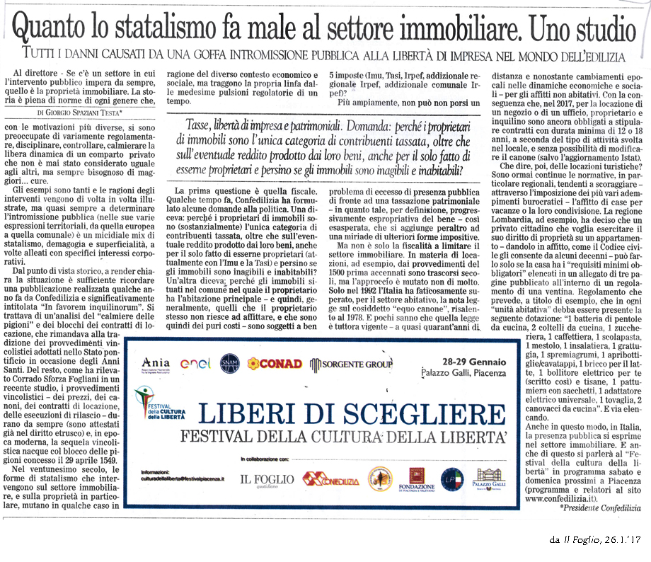 IL FOGLIO 26.1.'17