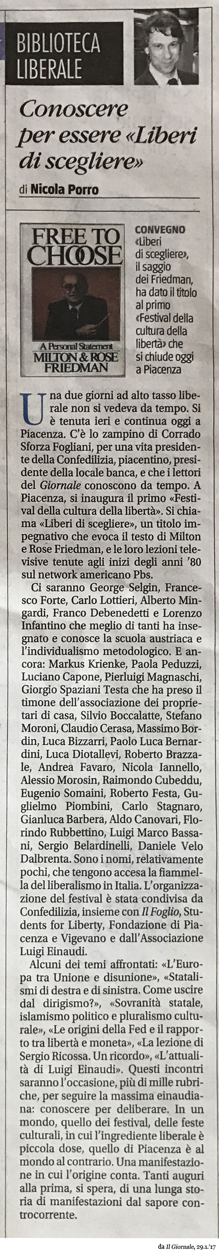 IL GIORNALE, 29.1.'17
