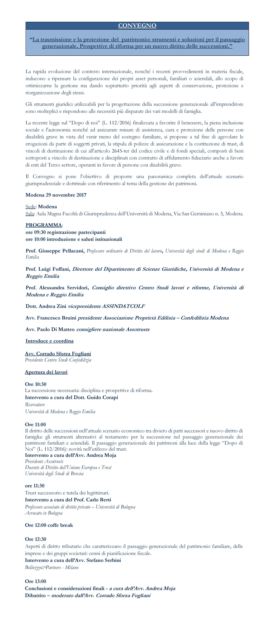 Convegno ASSOTRUSTS