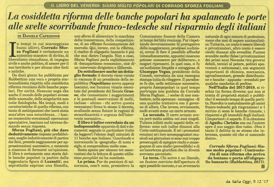 Italia Oggi, 9.12.'17