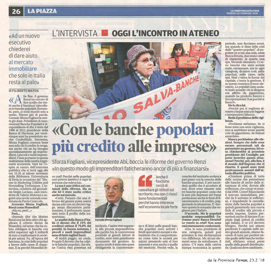 Con le banche popolari più credito alle imprese