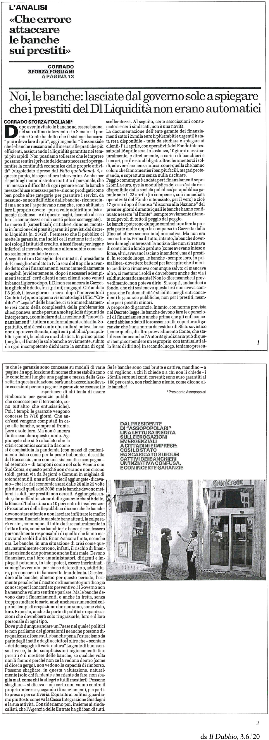 Il Dubbio, 3.6.'20