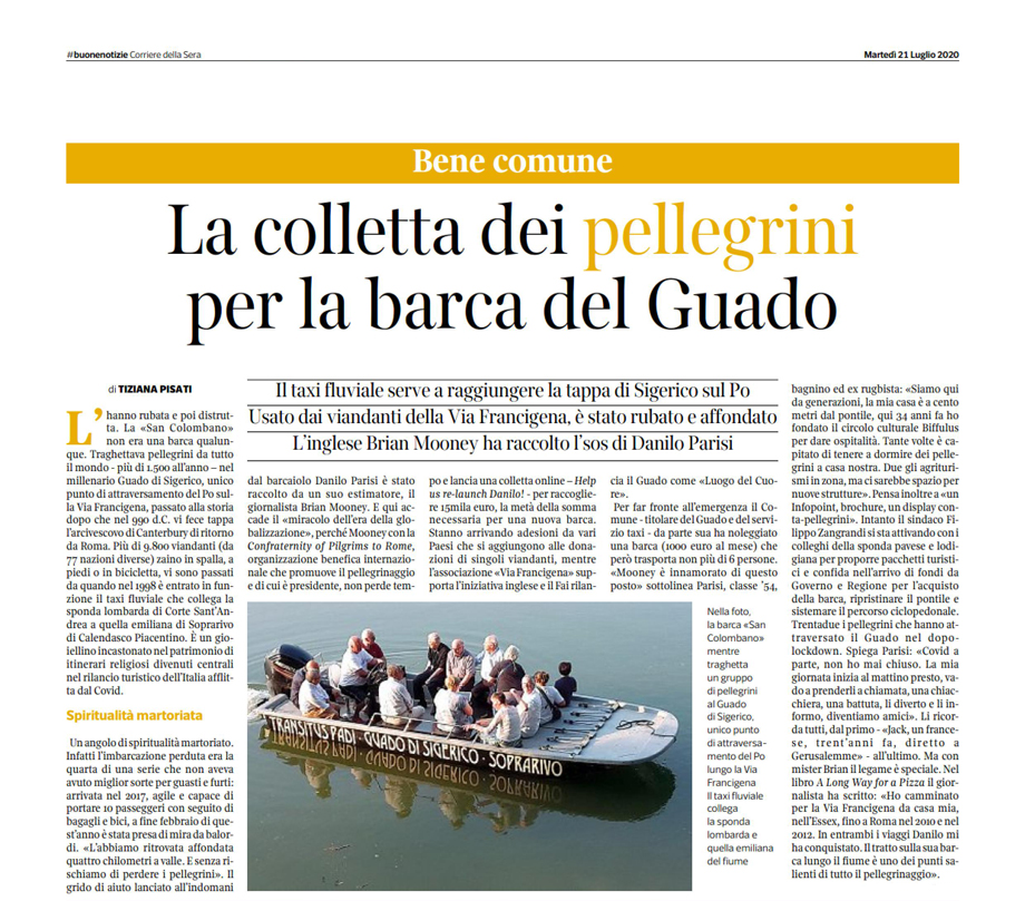 La colletta dei pellegrini per la barca del Guado