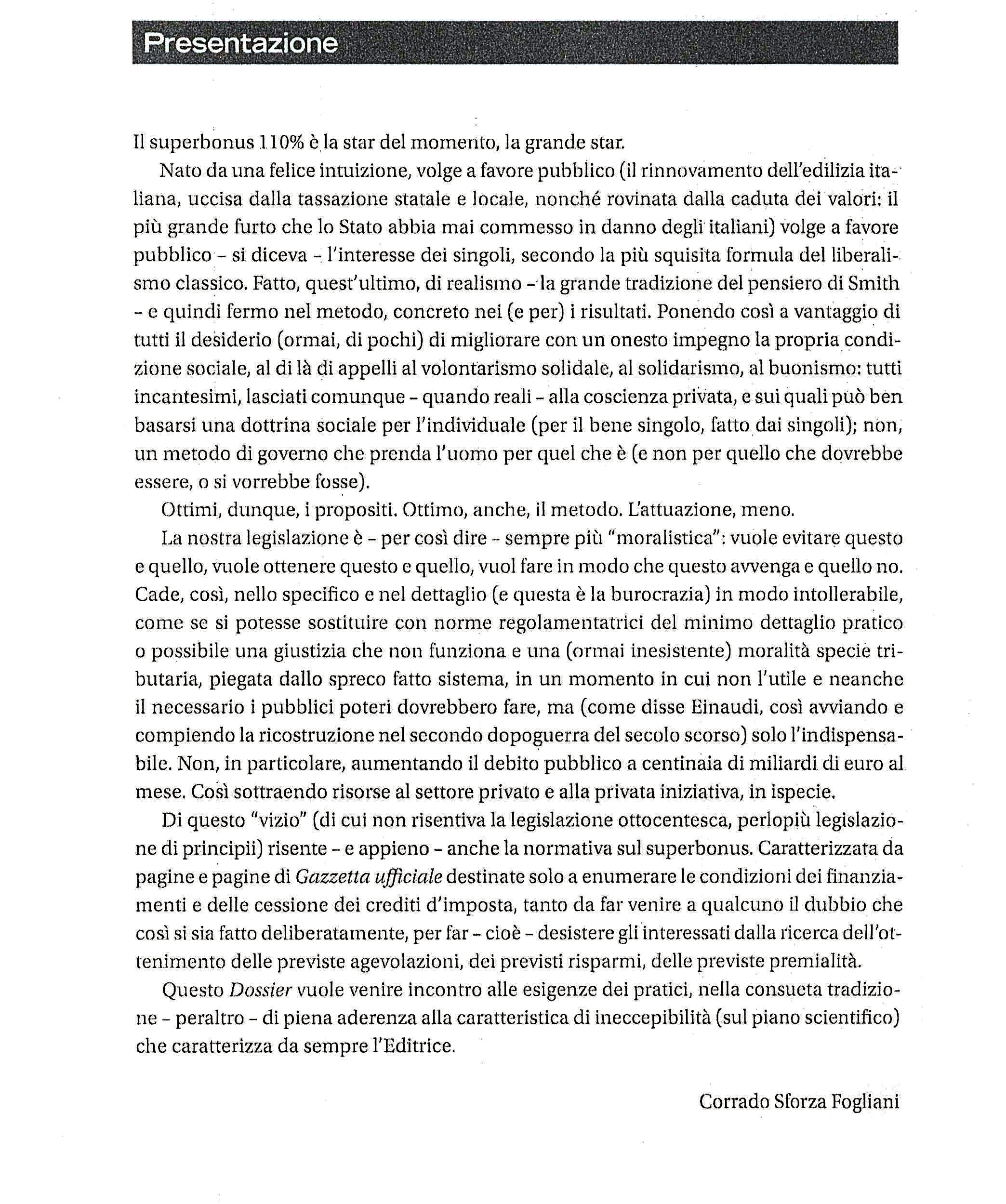 SUPERBONUS 110% E BUROCRAZIA ASSASSINA DI CORRADO SFORZA FOGLIANI