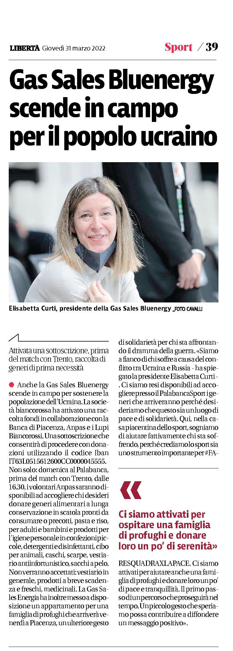 Libertà, 31.3.'22