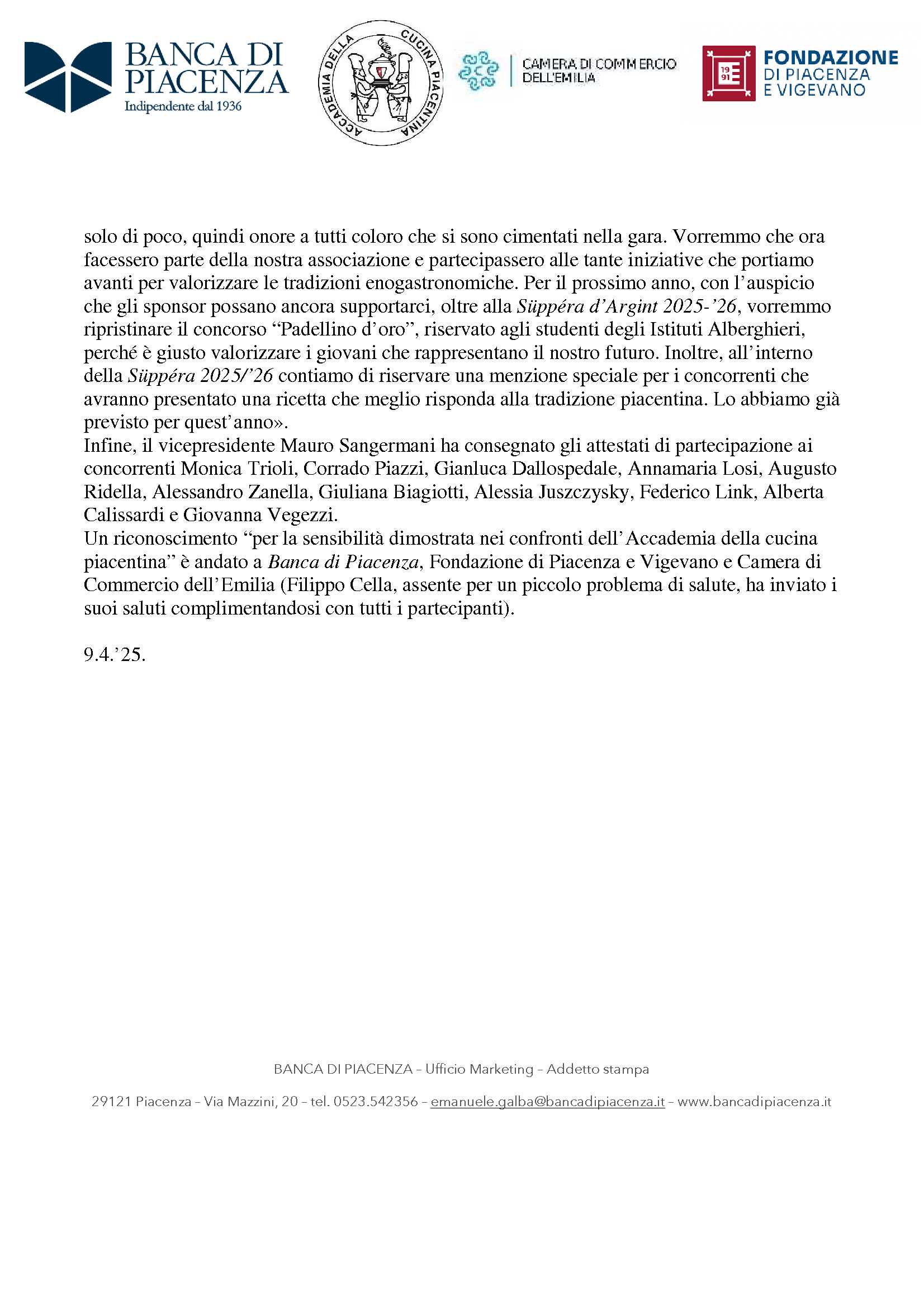 Comunicato stampa